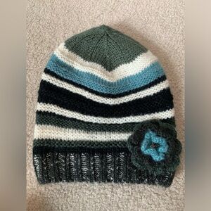Prana Pasha Beanie Knit Hat Flower Women One Size